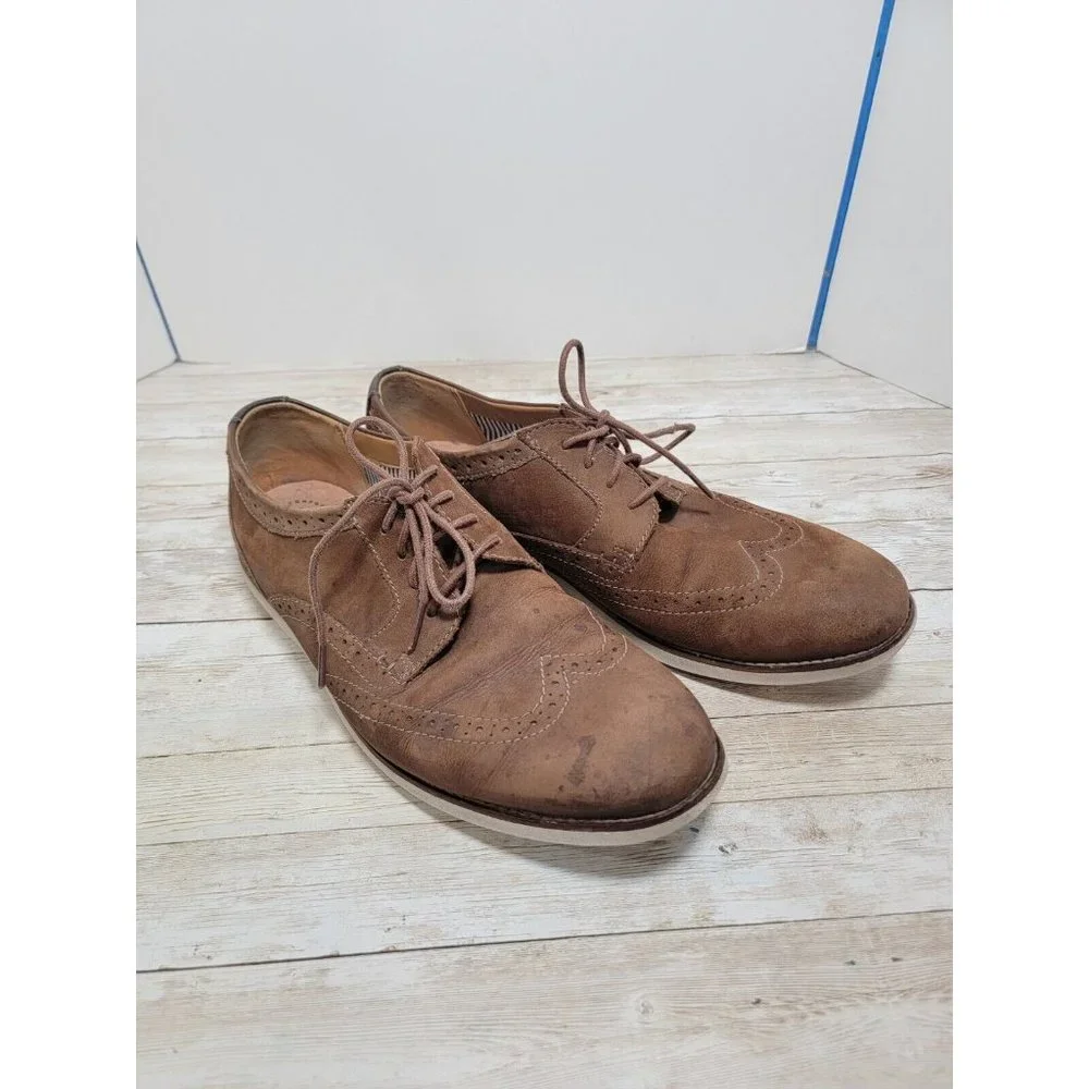 Collection By Clarks Soft Cushion‎ Brown Leather Mens Lace Oxford Dress Shoe 10